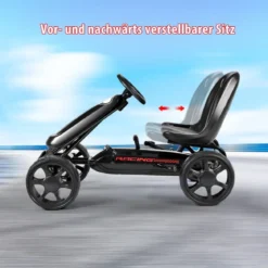 Racing Gokart Racing Pedal Gokart Go Cart Kinderfahrzeug für Kinder 100 x 58,5 x 62 cm Schwarz