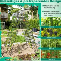 Rankgitter Metall 4er Set dekorativer Gartenzaun freistehende Rankhilfe Spalier Garten zum Stecken Schwarz 180 x 50 cm