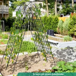 Rankgitter Metall 4er Set dekorativer Gartenzaun freistehende Rankhilfe Spalier Garten zum Stecken Schwarz 180 x 50 cm
