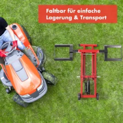 Rasentraktor Heber mit Tragfähigkeit von 225 kg Höhenverstellbare Hebevorrichtung Rot