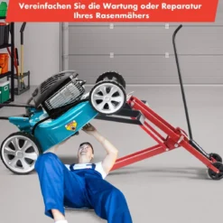 Rasentraktor Heber mit Tragfähigkeit von 225 kg Höhenverstellbare Hebevorrichtung Rot