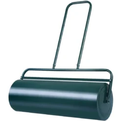Rasenwalze 90cm Handwalze 63L Gartenwalze mit Schwerlasttrommel Rasenroller Grün