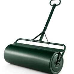 Rasenwalze Metall 113 L Handwalze mit Griff Gartenwalze Ø 40CM befüllbar mit Wasser/Sand Schwarz/Grün