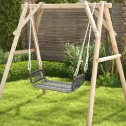 Rattan Hängesessel mit 2 Hanfseilen Wetterfester Hängestuhl Belastbar bis 180kg Schaukelsitz