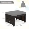 2 Rattan Ottomanen Outdoor Ottomane PE Rattansitz mit kissen 49 x 40 x 33 cm Grau