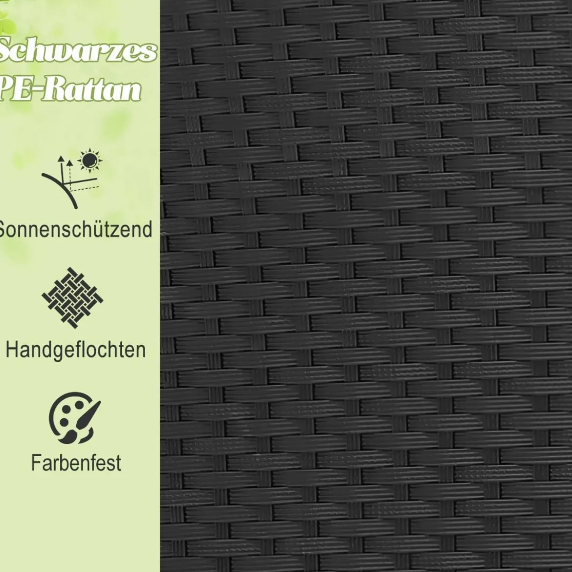 Rattan Sonnenliege rund 2-3 Personen Gartenliege mit Sitzkissen & Rückenkissen & einziehbarem Baldachin Grau