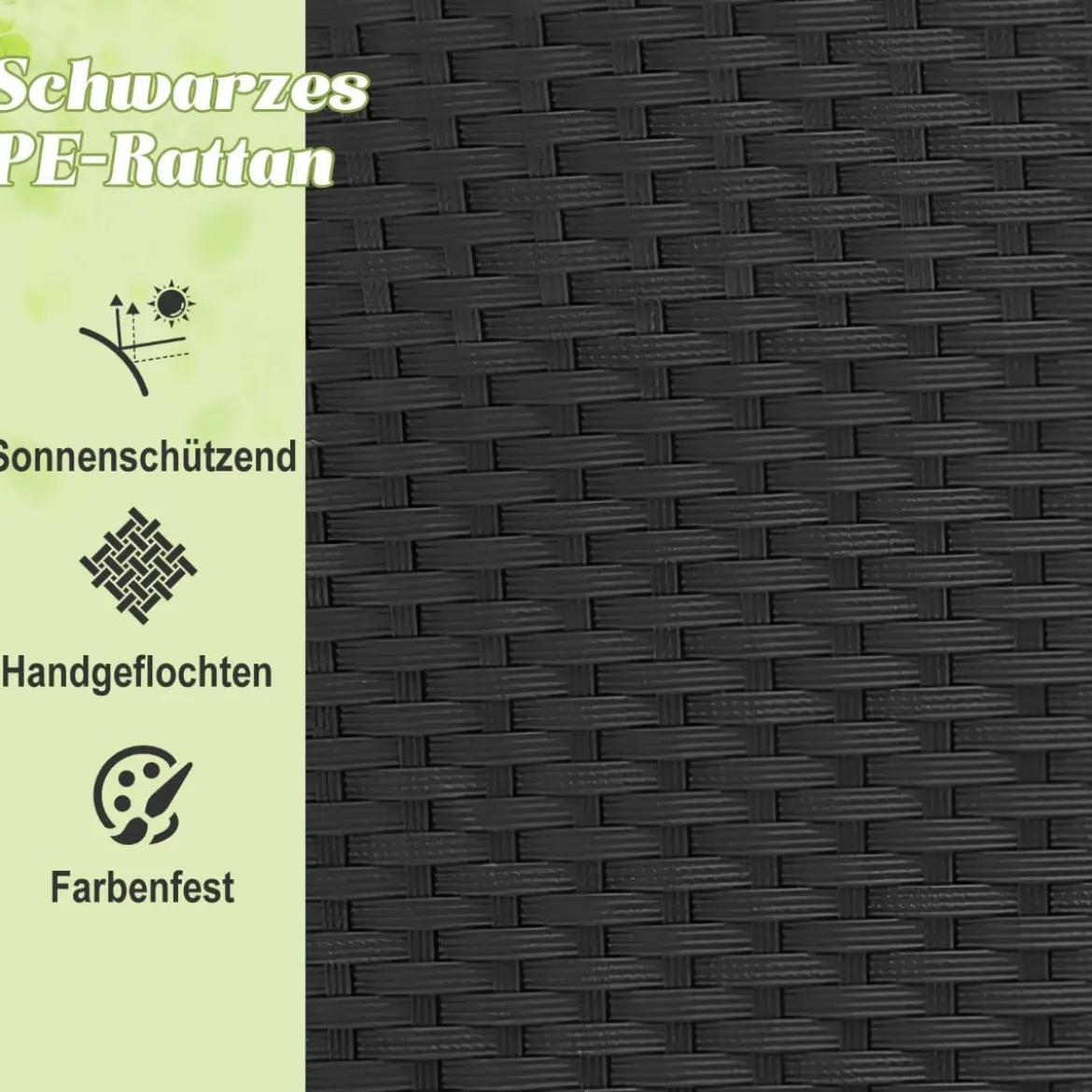 Rattan Sonnenliege rund 2-3 Personen Gartenliege mit Sitzkissen & Rückenkissen & einziehbarem Baldachin