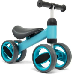 4 Räder Kinder Laufrad Balance Fahrrad ohne Pedal für Kinder von 1-2 Jahre Blau