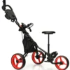 3-rädriges Golfkart verstellbares leichtes Golfkart 129,5 x 75 x 101,5-119,5 cm Rot + Schwarz
