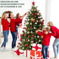 Realistischer Künstlicher Weihnachtsbaum mit 1808 PE & PVC Zweigen und Metallständer 180 cm