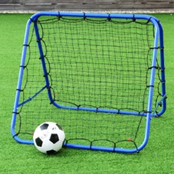 Rebounder für Fußball mit Verstellbaren Winkeln Doppelseitiges Fußballnetz Rückprallwand 100 x 100 cm