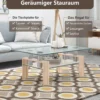 Rechteckiger Couchtisch aus Glas moderner Couchtisch Glastisch 99,5 x 59,5 x 44,5 cm Natur