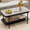 Rechteckiger Couchtisch Moderner Sofatisch Cocktailtisch Kaffeetisch Akzenttisch Grau