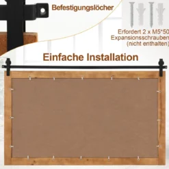 Rechteckiger Spiegel mit Holzrahmen Rustikaler Wandspiegel Unbrechbarer Hängespiegel Braun