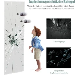 Rechteckiger Wand-/Ganzkörperspiegel in Voller Länge mit abgeschrägter Kante 110 x 38 cm