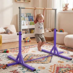 Reckstange Gymnastikstange horizontale Turnreck mit 12-facher Höhenverstellung von 85-145 cm bis 150 kg belastbar