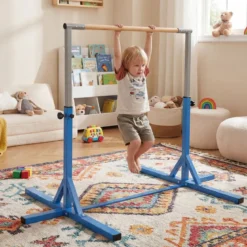 Reckstange Gymnastikstange horizontale Turnreck mit 12-facher Höhenverstellung von 85-145 cm bis 150 kg belastbar