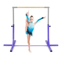 Reckstange Gymnastikstange horizontale Turnreck mit 12-facher Höhenverstellung von 85-145 cm bis 150 kg belastbar