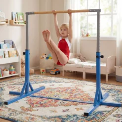 Reckstange Gymnastikstange horizontale Turnreck mit 12-facher Höhenverstellung von 85-145 cm bis 150 kg belastbar