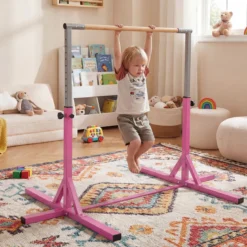 Reckstange Gymnastikstange horizontale Turnreck mit 12-facher Höhenverstellung von 85-145 cm bis 150 kg belastbar