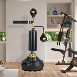 360 °Reflexstange mit 2 Speedbällen Stehend Punchingball Höhenverstellbarer Standboxsack