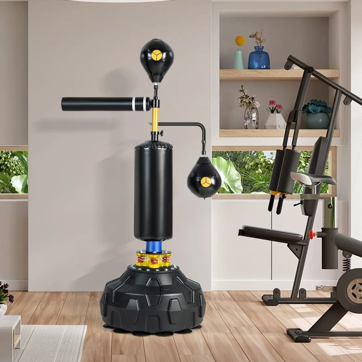 360 °Reflexstange mit 2 Speedbällen Stehend Punchingball Höhenverstellbarer Standboxsack