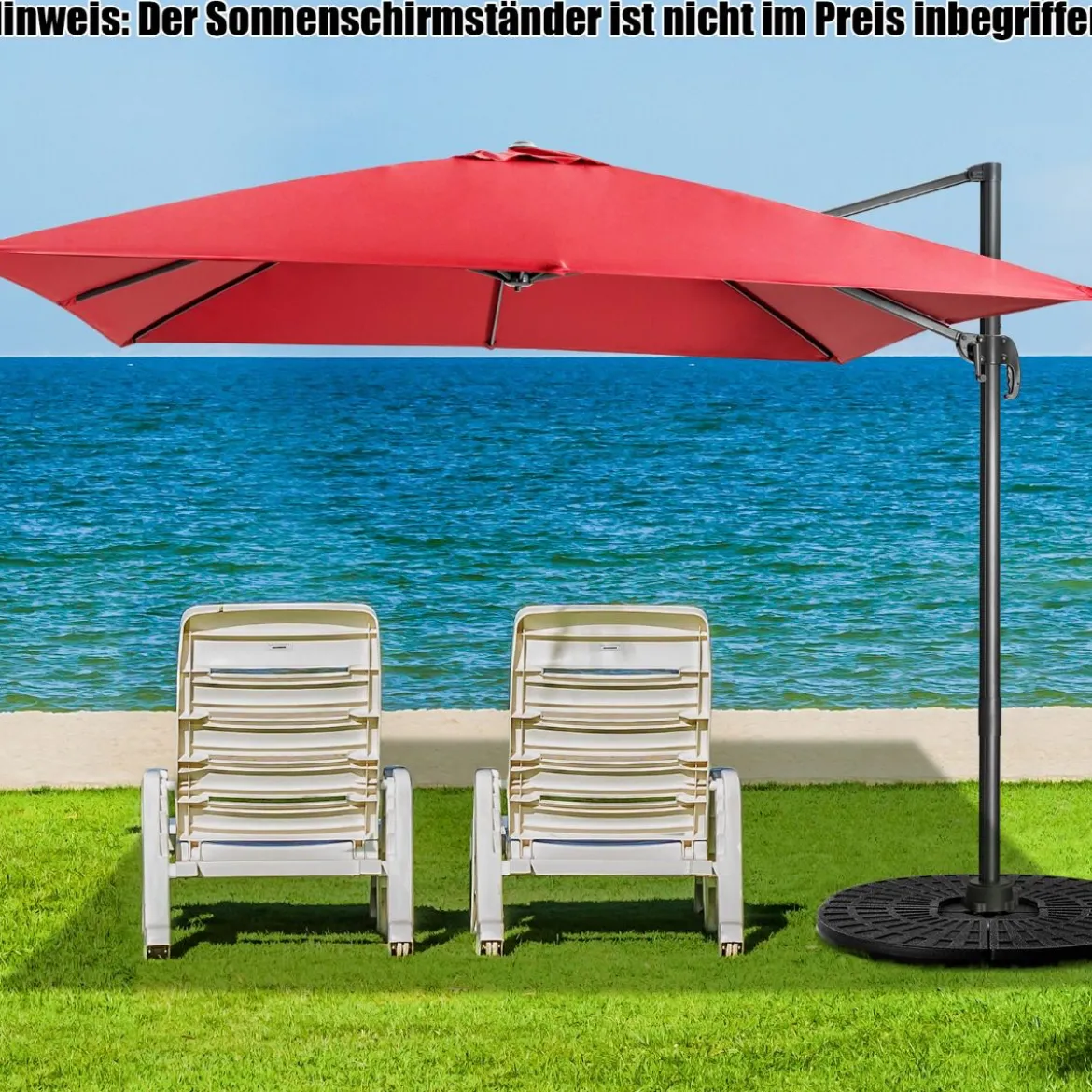Regenschirm mit 3 Neigungseinstellungen Sonnenschirm Ampelschirm 300 x 300 x 273 cm