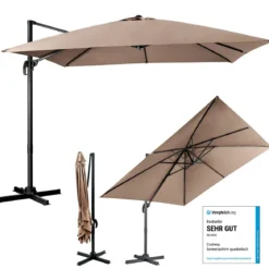 Regenschirm mit 3 Neigungseinstellungen Sonnenschirm Ampelschirm 300 x 300 x 273 cm