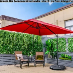 Regenschirm mit 3 Neigungseinstellungen Sonnenschirm Ampelschirm 300 x 300 x 273 cm