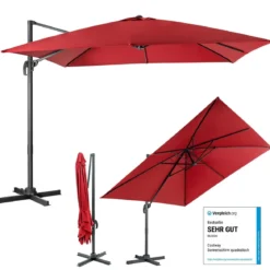 Regenschirm mit 3 Neigungseinstellungen Sonnenschirm Ampelschirm 300 x 300 x 273 cm