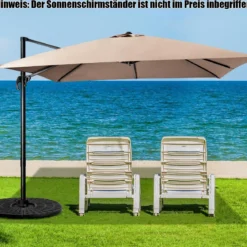 Regenschirm mit 3 Neigungseinstellungen Sonnenschirm Ampelschirm 300 x 300 x 273 cm