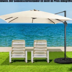 Regenschirm mit 3 Neigungseinstellungen Sonnenschirm Ampelschirm 300 x 300 x 273 cm