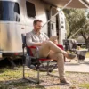 Regiestuhl Klappbar Campingstuhl mit Mesh-Ablage Getränkehalter & Flaschenöffner bis 150 kg Belastbar Rot