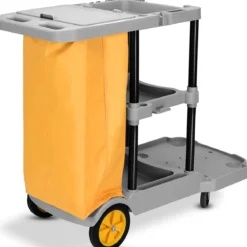 Reinigungswagen Putzwagen Wischwagen mit Abfallsack 108 x 55,5 x 98 cm Grau
