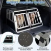 Reise-Hundebox Aluminium-Hundetransportbox mit abschließbarer Tür herausnehmbarer Trennwand Silber