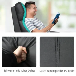 Relaxsessel verstellbar Fernsehsessel TV Sessel Ruhesessel Kunstleder Schwarz
