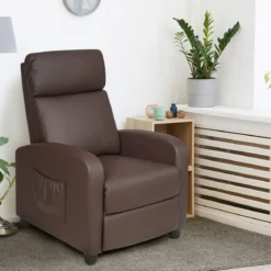 Relaxsessel verstellbar Fernsehsessel TV Sessel Ruhesessel Kunstleder Braun