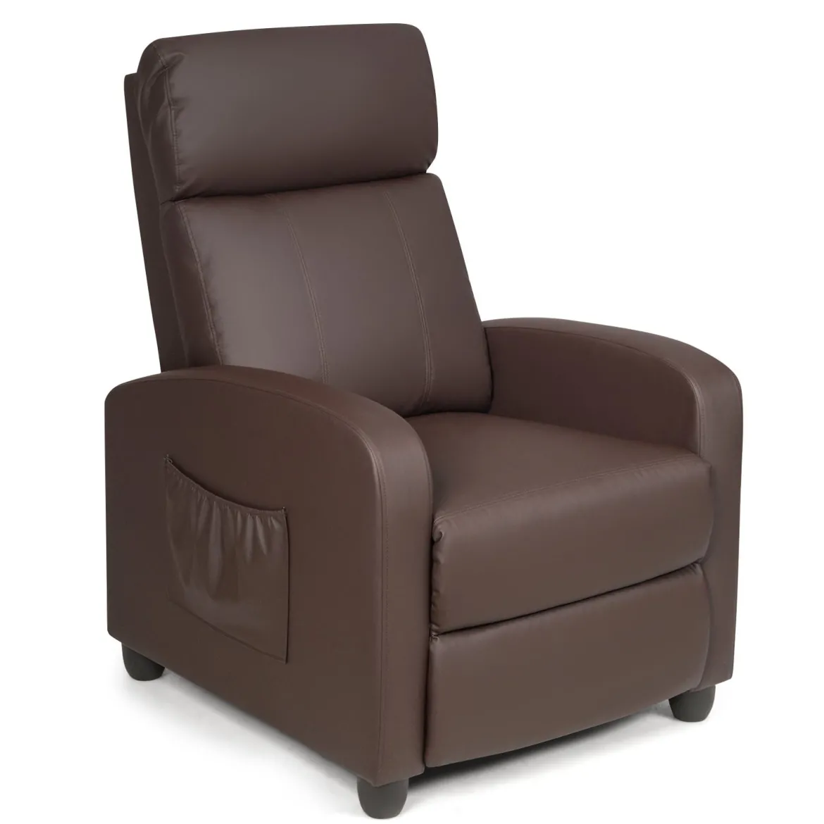 Relaxsessel verstellbar Fernsehsessel TV Sessel Ruhesessel Kunstleder Braun