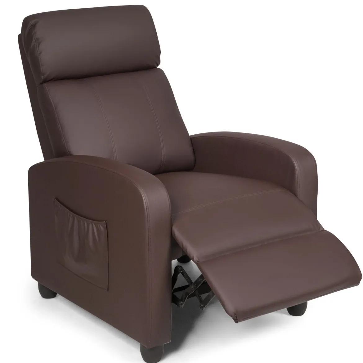 Relaxsessel verstellbar Fernsehsessel TV Sessel Ruhesessel Kunstleder Braun