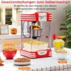 Retro Popcornmaschine 300 W Popcornmaker im Kino-Stil mit Warmhaltelicht & Handkurbel