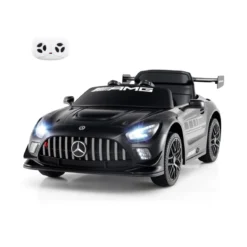 Ride-on-Auto lizenziertes Mercedes-AMG GT3 Kinderauto mit Fernbedienung 3 Geschwindigkeiten Schwarz