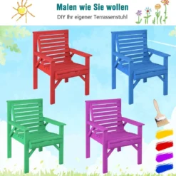 Robuster Tannenholzstuhl für den Außenbereich Terrassenstuhl für Garten 67 x 66 x 90 cm Natur