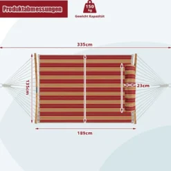 Robuste Tragbare Outdoor Hängematte mit abnehmbarem Kissen für den Innen- und Außenbereich Rot