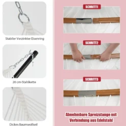 Robuste Tragbare Outdoor Hängematte mit abnehmbarem Kissen für den Innen- und Außenbereich Rot