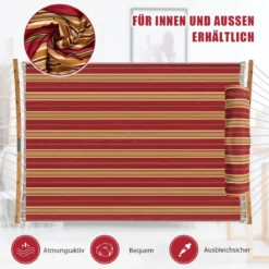 Robuste Tragbare Outdoor Hängematte mit abnehmbarem Kissen für den Innen- und Außenbereich Rot