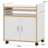 Rollender Küchenwagen Küchentrolley mit Schrank 3 Regalen und Handtuchhalter Weiß