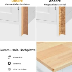 Rollender Küchenwagen Mobile Kücheninsel mit Schublade 100 x 48 x 90 cm Weiß