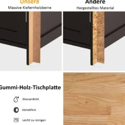 Rollender Küchenwagen Mobile Kücheninsel mit Schublade 100 x 48 x 90 cm Braun