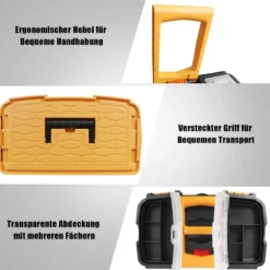 Rollender stapelbarer Werkzeugkasten robuster mobiler Werkzeugkasten mit abnehmbarer Aufbewahrungstruhe