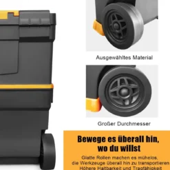 Rollender stapelbarer Werkzeugkasten robuster mobiler Werkzeugkasten mit abnehmbarer Aufbewahrungstruhe